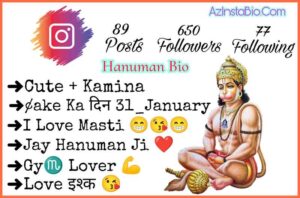 Jay Hanuman Ji Instagram Bio 