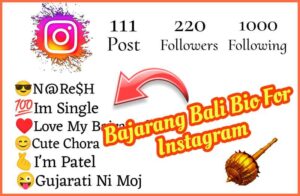 Bajrang Bali Bio For Instagram 