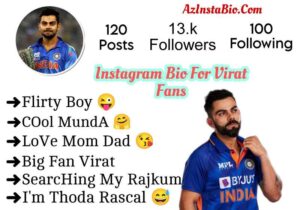 Instagram Bio For Virat Fans 