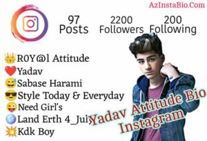 Yadav Attitude Bio Instagram 