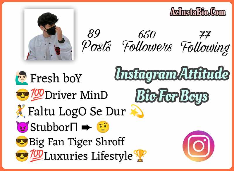 Instagram Attitude Bio For Boys 