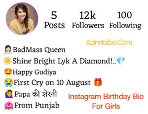 Instagram Birthday Bio For Girls 