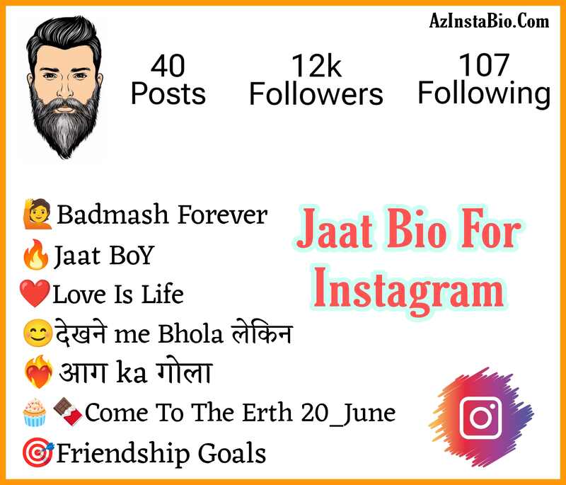 Jaat Bio For Instagram 