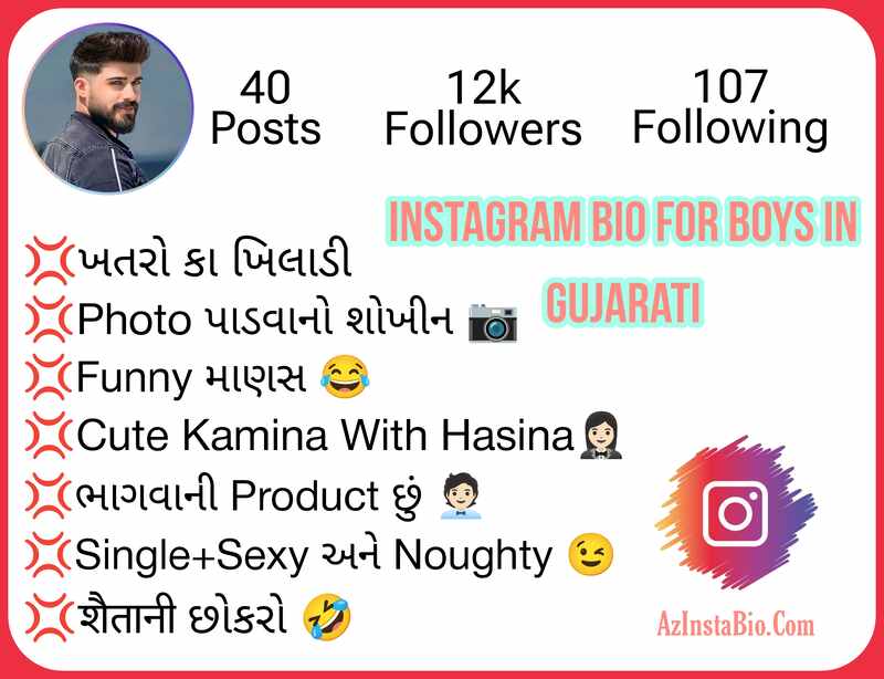 Instagram bio for boys in Gujarati 